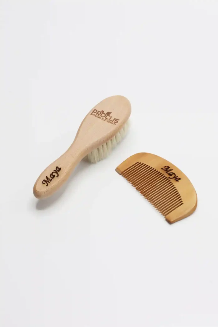 Çocuk Saç Fırçası-Çocuk Tarağı-Doğal Keçi Kılı Fırçası