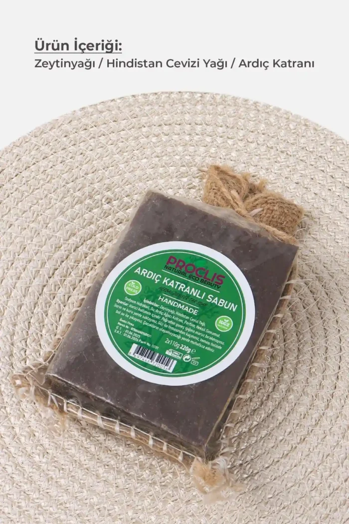 Doğal El Yapımı Ardıç Katranlı-Sabun-Çiftli