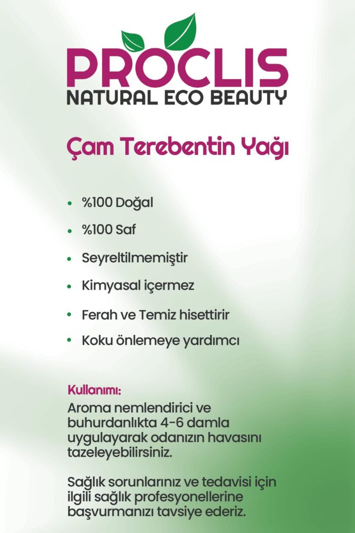 Proclis %100 doğal çam terebentin yağı Pine Turpentine Oil 50 ml